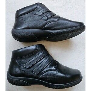 Hotter Daydream II Blk Leather Ankle Boots UK 7 US 9 EEE NEW